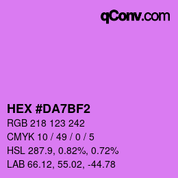 カラーコード: HEX #DA7BF2 | qconv.com