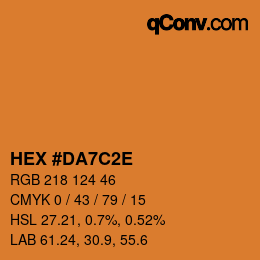 Color code: HEX #DA7C2E | qconv.com