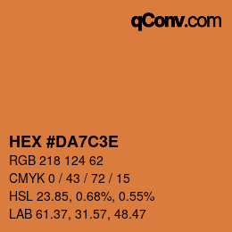 カラーコード: HEX #DA7C3E | qconv.com