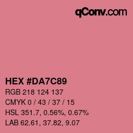 カラーコード: HEX #DA7C89 | qconv.com
