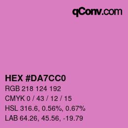 カラーコード: HEX #DA7CC0 | qconv.com