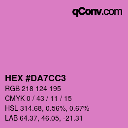 カラーコード: HEX #DA7CC3 | qconv.com