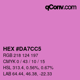 颜色代码: HEX #DA7CC5 | qconv.com