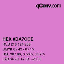 Color code: HEX #DA7CCE | qconv.com