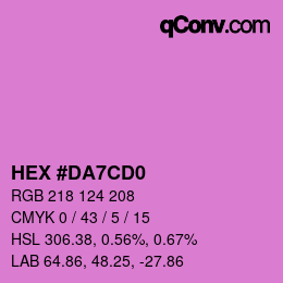 カラーコード: HEX #DA7CD0 | qconv.com
