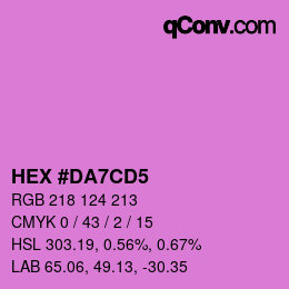 カラーコード: HEX #DA7CD5 | qconv.com