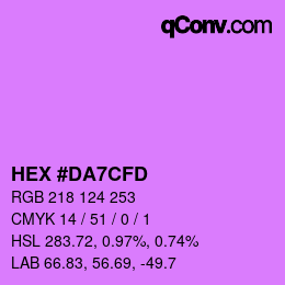 Color code: HEX #DA7CFD | qconv.com