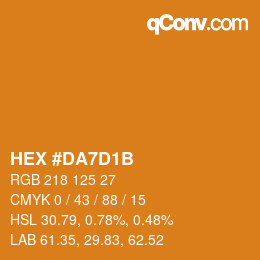 颜色代码: HEX #DA7D1B | qconv.com