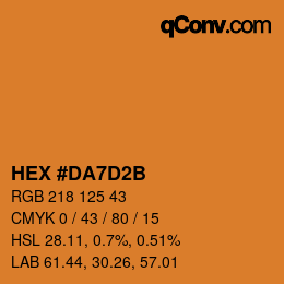 颜色代码: HEX #DA7D2B | qconv.com
