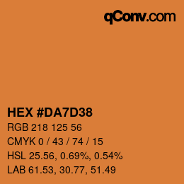 カラーコード: HEX #DA7D38 | qconv.com
