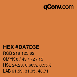 Código de color: HEX #DA7D3E | qconv.com