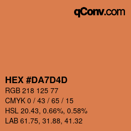 Farbcode: HEX #DA7D4D | qconv.com