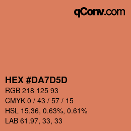 颜色代码: HEX #DA7D5D | qconv.com