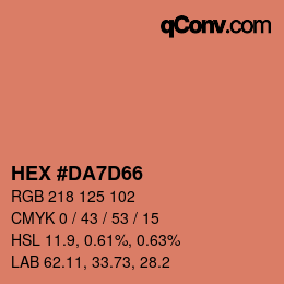 カラーコード: HEX #DA7D66 | qconv.com