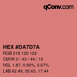 Color code: HEX #DA7D7A | qconv.com