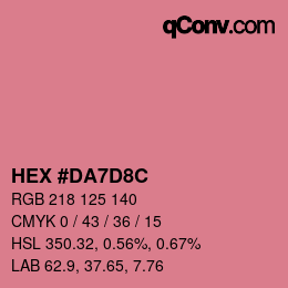 カラーコード: HEX #DA7D8C | qconv.com