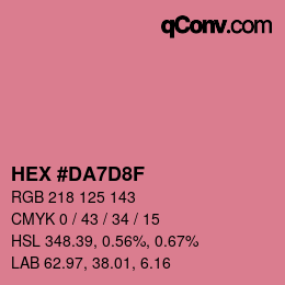 カラーコード: HEX #DA7D8F | qconv.com