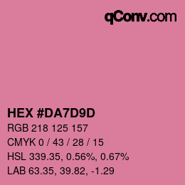 カラーコード: HEX #DA7D9D | qconv.com