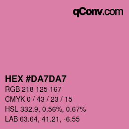 カラーコード: HEX #DA7DA7 | qconv.com