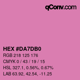 Code couleur: HEX #DA7DB0 | qconv.com