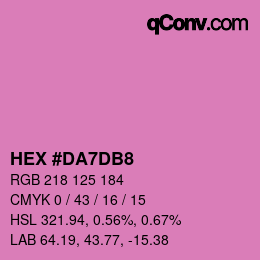 颜色代码: HEX #DA7DB8 | qconv.com