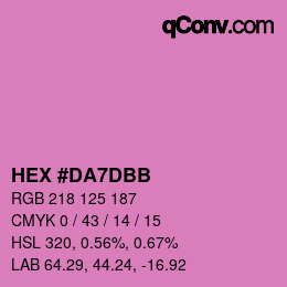 カラーコード: HEX #DA7DBB | qconv.com