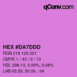 カラーコード: HEX #DA7DDD | qconv.com
