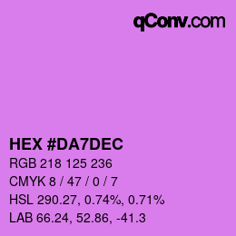 カラーコード: HEX #DA7DEC | qconv.com