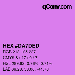 颜色代码: HEX #DA7DED | qconv.com