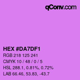 Farbcode: HEX #DA7DF1 | qconv.com