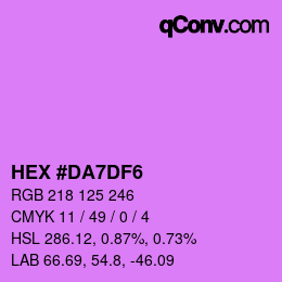 カラーコード: HEX #DA7DF6 | qconv.com