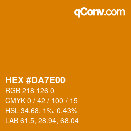 Color code: HEX #DA7E00 | qconv.com