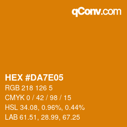 Farbcode: HEX #DA7E05 | qconv.com