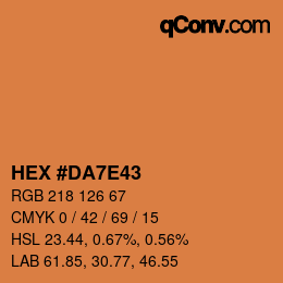 Farbcode: HEX #DA7E43 | qconv.com