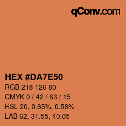Color code: HEX #DA7E50 | qconv.com