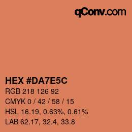 カラーコード: HEX #DA7E5C | qconv.com