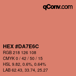 Farbcode: HEX #DA7E6C | qconv.com