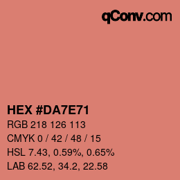 Color code: HEX #DA7E71 | qconv.com