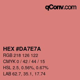 Color code: HEX #DA7E7A | qconv.com