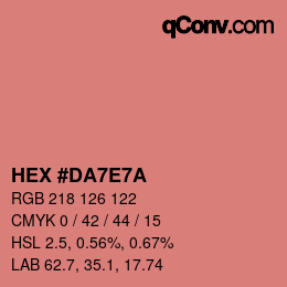 カラーコード: HEX #DA7E7A | qconv.com