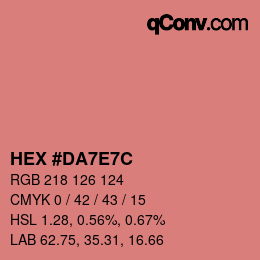 Color code: HEX #DA7E7C | qconv.com