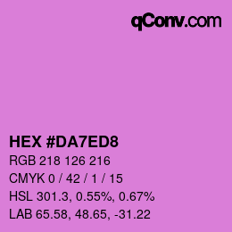 カラーコード: HEX #DA7ED8 | qconv.com