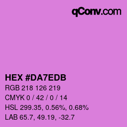 Color code: HEX #DA7EDB | qconv.com
