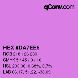 Farbcode: HEX #DA7EE6 | qconv.com