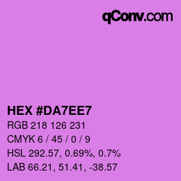 カラーコード: HEX #DA7EE7 | qconv.com
