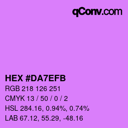 颜色代码: HEX #DA7EFB | qconv.com