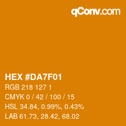 カラーコード: HEX #DA7F01 | qconv.com