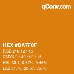 Color code: HEX #DA7F0F | qconv.com