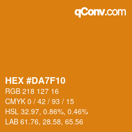 Color code: HEX #DA7F10 | qconv.com