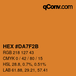 颜色代码: HEX #DA7F2B | qconv.com